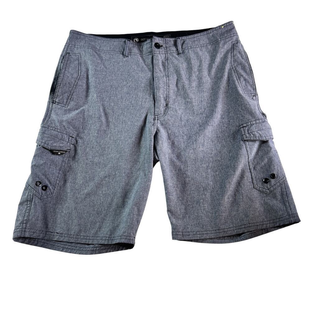 Ocean Current Cargo Shorts Mens 36 Gray Stretch Surf Skate Casual Pockets
